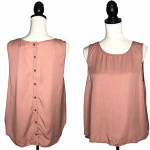C&C California Valentines Day Pink Button Back Date Night Sleeveless Blouse